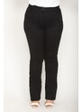 Şans Women's Plus Size Black Lycra 5 Pockets Jeans Trousers