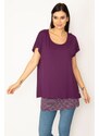 Şans Women's Damson Striped Athletic Viscose Tunic