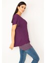 Şans Women's Damson Striped Athletic Viscose Tunic