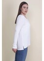 Şans Women's Plus Size Tunic with Bone Collar Detailed