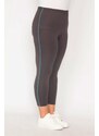 Şans Women's Large Size Smoked Side Stripe Jersey Leggings Trousers