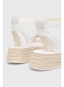 Sandály Calvin Klein Jeans SPORTY WEDGE ROPE SU CON dámské, bílá barva, na platformě, YW0YW00977