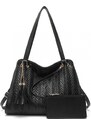 Miss Lulu Kabelka s pouzdrem Embossed Black