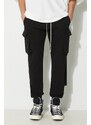 Bavlněné tepláky Rick Owens Knit Pants Mastodon Cut černá barva, DU01D1386.RIG.09