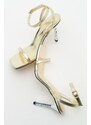 LuviShoes Edwin Metallic Gold Women's Heeled Shoes