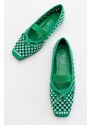 LuviShoes Babes Green Women's Flats