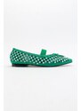 LuviShoes Babes Green Women's Flats