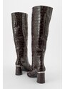 LuviShoes BELIS Women's Brown Print Heeled Boots