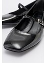 LuviShoes JOFF Black Patent Leather Women's Heeled Shoes