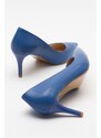 LuviShoes MERCY Women's Blue Heeled Shoes