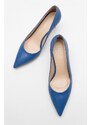 LuviShoes MERCY Women's Blue Heeled Shoes