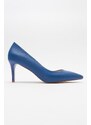 LuviShoes MERCY Women's Blue Heeled Shoes