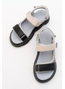 LuviShoes Tedy Black Gray Patterned Women's Sandals