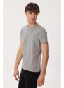 Lee Cooper Twingos 5 Men's Pique O Neck T-Shirt Gray Melange