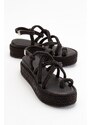 LuviShoes Juney Women's Black Sandals