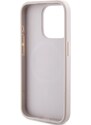 Originální kryt GUESS hardcase 4G Collection Leather Metal Logo MagSafe GUHMP15XG4GFRP for Apple iPhone 15 Pro Max , barva růžová
