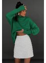 Madmext Mad Girls Green Turtleneck Sweater