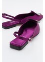 LuviShoes GEVEL Women's Purple Satin Flats.