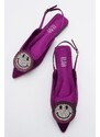 LuviShoes GEVEL Women's Purple Satin Flats.