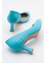 LuviShoes 353 Baby Blue Skin Heels Women's Shoes
