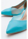 LuviShoes 353 Baby Blue Skin Heels Women's Shoes