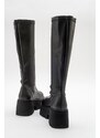 LuviShoes AMARONTE Black Stretch Thick Sole Women's Boots