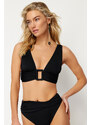 Trendyol Black Triangle Accessory Bikini Top