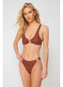 Trendyol Glitter Regular Bikini Bottom with Brown Accessories