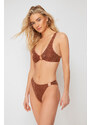 Trendyol Glitter Regular Bikini Bottom with Brown Accessories