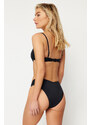Trendyol Black V-Cut High Leg Brazilian Bikini Bottom