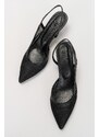 LuviShoes Hazy Black Women's Heeled Shoes