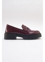 LuviShoes NONTE Women's Burgundy Spread Loafers