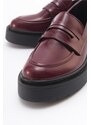 LuviShoes NONTE Women's Burgundy Spread Loafers