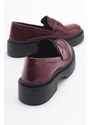 LuviShoes NONTE Women's Burgundy Spread Loafers