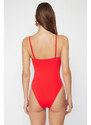 Trendyol Red Square Collar Regular Swimsuit