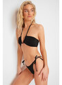 Trendyol Black Strapless Accessorized Bikini Top