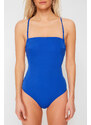 Trendyol Saxe Blue Square Neck Decollete Regular Swimsuit