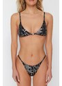 Trendyol Animal Pattern Triangle Shiny Lacquer Printed Brazilian Bikini Set