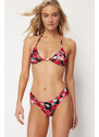 Trendyol Floral Patterned Triangle Regular Bikini Set