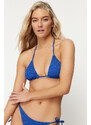 Trendyol Saxe Triangle Textured Bikini Top