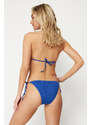 Trendyol Sax-Tied Textured Brazilian Bikini Bottom