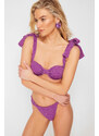 Trendyol Purple Balconette Tied Silvery Regular Bikini Set