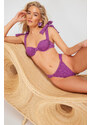 Trendyol Purple Balconette Tied Silvery Regular Bikini Set