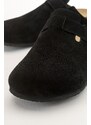 LuviShoes GONS Black Women's Suede Leather Slippers