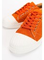 LuviShoes Lusso Women's Sneakers with Orange Suede and Genuine Leather.