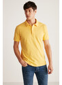 GRIMELANGE Chris Men's Regular Fit 100% Cotton Yellow Polo Neck T-shirt