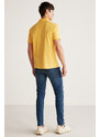 GRIMELANGE Chris Men's Regular Fit 100% Cotton Yellow Polo Neck T-shirt