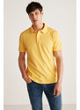 GRIMELANGE Chris Men's Regular Fit 100% Cotton Yellow Polo Neck T-shirt