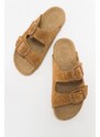 LuviShoes CHAMB Earthen Suede Women's Slippers From Genuine Leather.