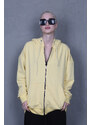 Madmext Yellow Hooded Basic Sweatshirt